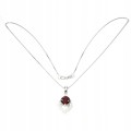 925 Piękny naszyjnik naturalny granat cyrkonie