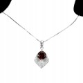 925 Piękny naszyjnik naturalny granat cyrkonie