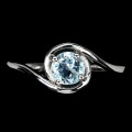 Delikatny pierścionek r 15 srebrny Sky Blue Topaz