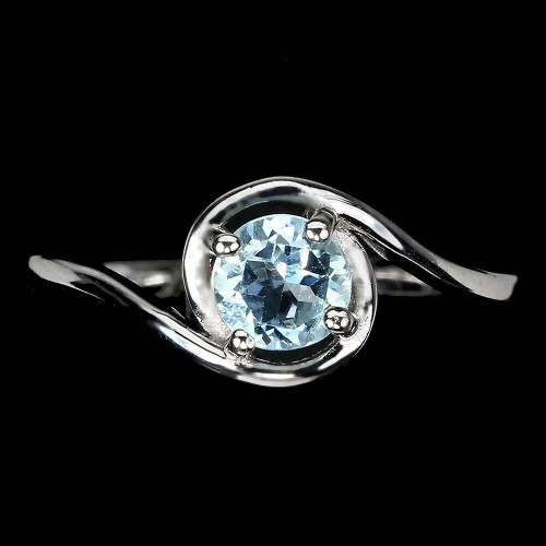 Delikatny pierścionek r 15 srebrny Sky Blue Topaz