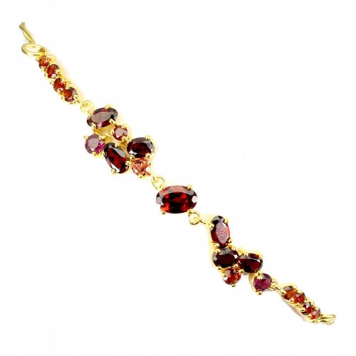 Delikatna bransoletka granaty rodolity natural 925