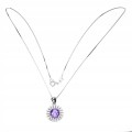 925 Delikatny naszyjnik naturalny ametyst cyrkonie
