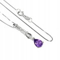 Naszyjnik delikatny naturalny 925 ametyst cyrkonie