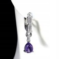 Delikatne 1 kolczyki naturalne ametysty cyrkonie