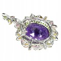 Wisiorek broszka natural 50.06ct ametyst turmaliny