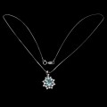 925 Srebrny naszyjnik naturalny topaz sky cyrkonie