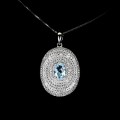 925 Naszyjnik natural Sky Blue topaz białe topazy