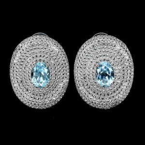 925 Kolczyki naturalne topazy sky białe topazy 2