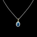 Delikatny naszyjnik Swiss Blue topaz cyrkonie 925