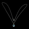Delikatny naszyjnik Swiss Blue topaz cyrkonie 925