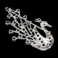 Broszka paw turmaliny tanzanity granat srebrna 925