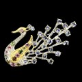 Broszka paw turmaliny tanzanity granat srebrna 925