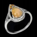 Srebrny pierścionek r 19.5 ognisty opal szafir
