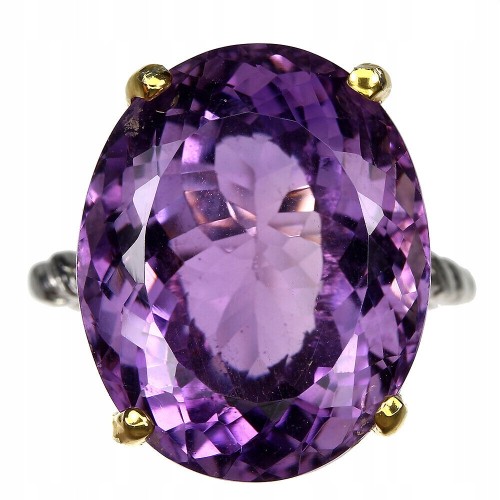 Pierścionek naturalny ametyst 17.65ct srebrny r 17