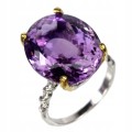 Pierścionek naturalny ametyst 17.65ct srebrny r 17