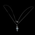 Naturalny sky blue topaz 925 naszyjnik delikatny