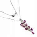 925 Naszyjnik natural rodolity granaty cyrkonie