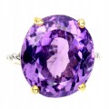 Pierścionek naturalny ametyst 13.7ct srebrny r 16