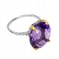 Pierścionek naturalny ametyst 13.7ct srebrny r 16