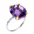 Pierścionek naturalny ametyst 13.7ct srebrny r 16