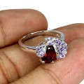 Pierścionek 925 granat r 11.5 cyrkonie biedronka