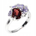 Pierścionek 925 granat r 11.5 cyrkonie biedronka