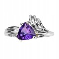 925 Pierścionek delikatny naturalny ametyst r 17