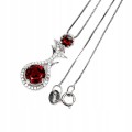 925 Piękny naszyjnik naturalne granaty cyrkonie