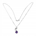 Srebro delikatny naszyjnik naturalny ametyst 925