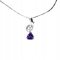 Srebro delikatny naszyjnik naturalny ametyst 925