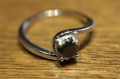 Pierścionek czarny diament 0.72ct srebro r 13.5