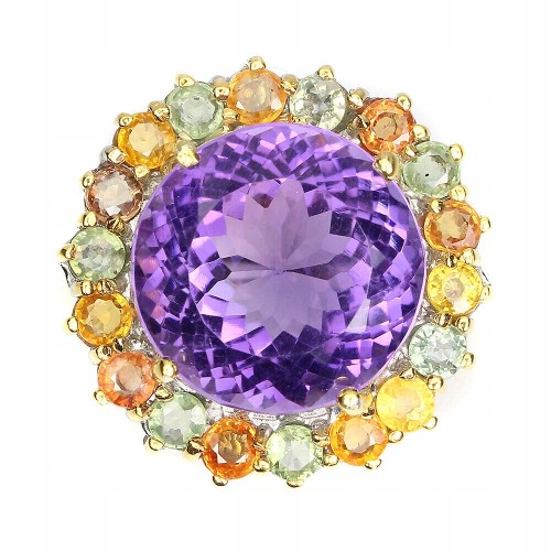 925 Pierścionek 26ct ametyst szafiry Songea r 21