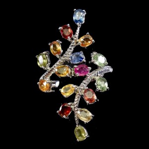 Pierścionek r 17.5 925 naturalne szafiry Songea