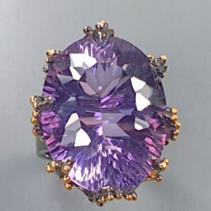 Artystyczny pierścionek natural 42ct ametyst r 17