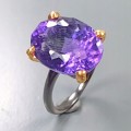 Artystyczny pierścionek AAAA 22ct ametyst r 14