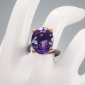 Artystyczny pierścionek AAAA 22ct ametyst r 14
