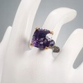 Artystyczny pierścionek AAA 17ct ametyst r 15