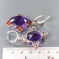 Kolczyki 49ct ametysty rodolity certyfikat