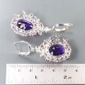 Kolczyki 29ct nat. ametysty rodolity certyfikat
