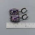 925 kolczyki 46ct ametysty zoizyty 2 certyfikat