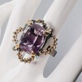 925 Artystyczny pierścionek r 16 ametryn topazy