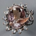 925 Artystyczny pierścionek r 17.5 ametryn 21ct