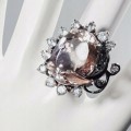 925 Artystyczny pierścionek r 17.5 ametryn 21ct