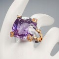 Pierścionek 37.47ct ametyst r 18.5 certyfikat