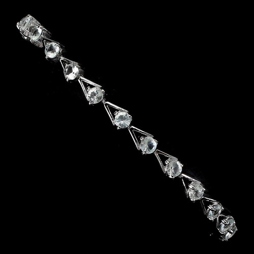 Piękna srebrna bransoletka naturalne akwamaryny