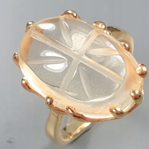 925 Artystyczny pierścionek kwarc cytrynowy r 22