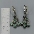Artystyczne kolczyki naturalne szmaragdy onyks 2