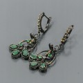 Artystyczne kolczyki naturalne szmaragdy onyks 2