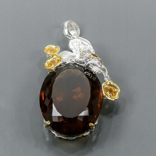 Artystyczny wisiorek naturalny cytryn 38ct żaba