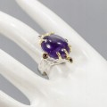 925 Pierścionek artystyczny ametyst granaty r 16.5